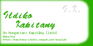 ildiko kapitany business card